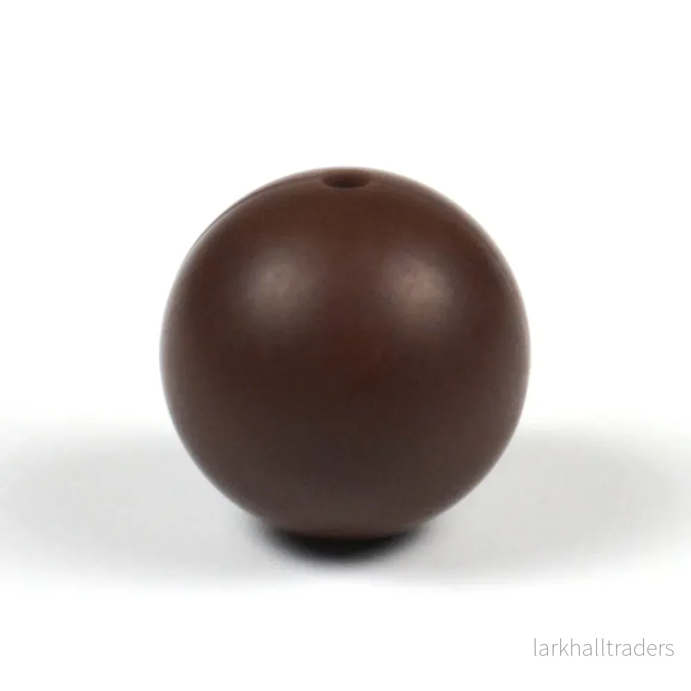 Silikonpärlor, chokladbrun, 19mm