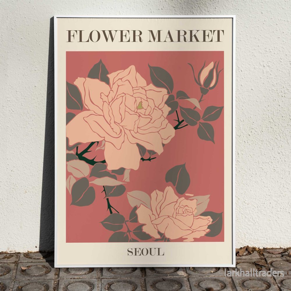 Blomstermarknad Seoul Poster Blomstermarknad Seoul Poster
