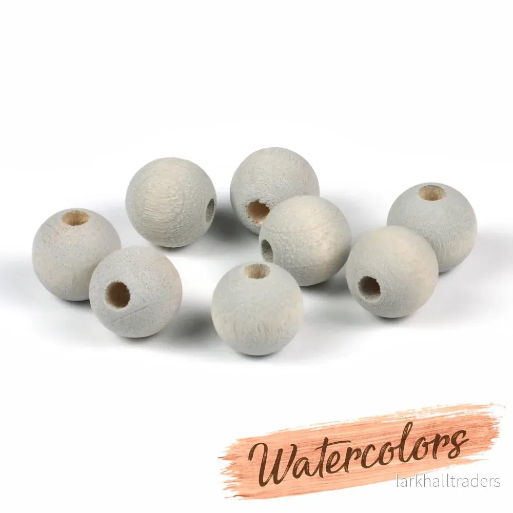 Träpärlor, 10mm, watercolors – grey, 40st