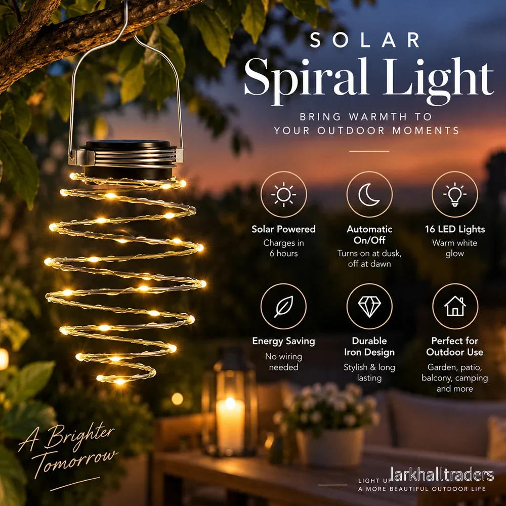 Solar Spiral Hänglampa – 16 LED med Varmt Ljus - Bild 2