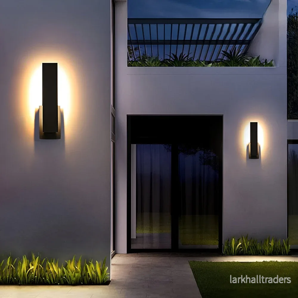 SimpliBlack – Minimalistisk Vattentålig Vägglampa i Aluminium | Modern Utomhusbelysning för Trädgård & Entré - Bild 3