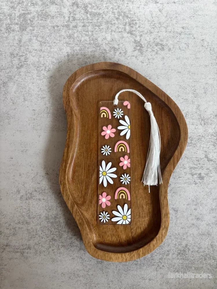Bokmärke Transparent – Blommor och regnbågar Bokmärke Transparent – Blommor och regnbågar