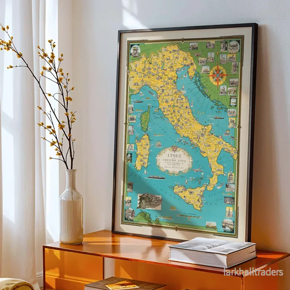 Italien med Vatikanstaten Poster Italien med Vatikanstaten Poster