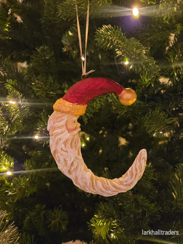 Cresent Santa beard red hat gold Cresent Santa beard red hat gold