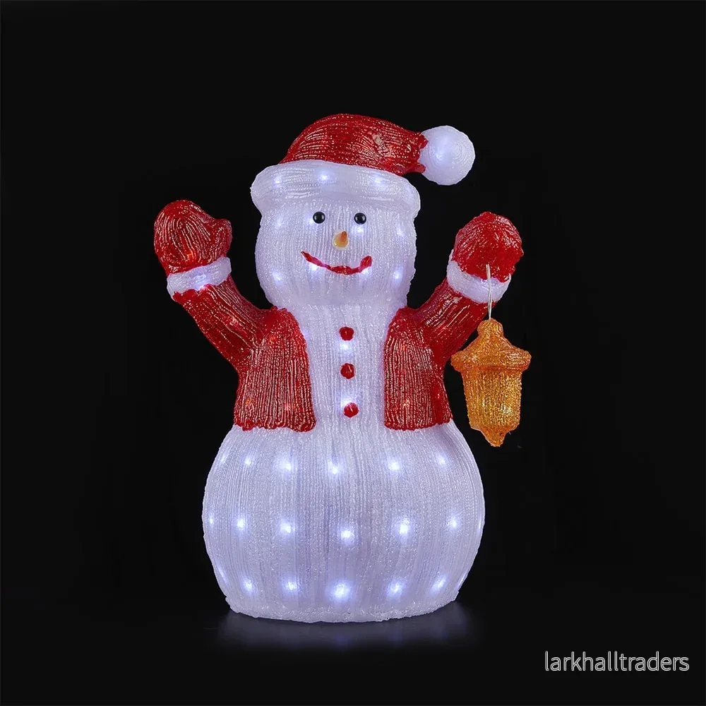 Snögubbe Akryl – höjd 60 cm med LED-ljus Snögubbe Akryl – höjd 60 cm med LED-ljus