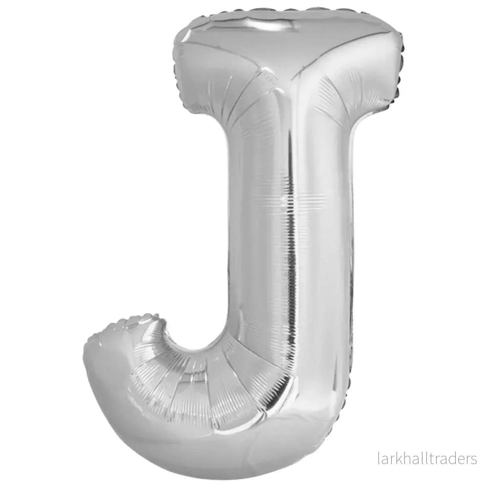 Folieballong, bokstav silver J 86 cm