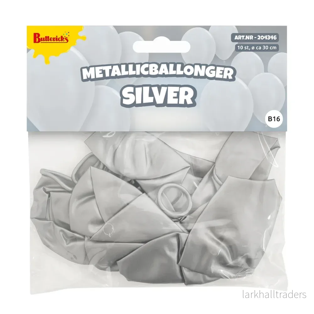 Ballonger, metallic silver 10 st - Bild 2