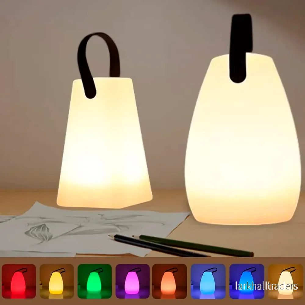 Bordslampa LED med handtag – fyrkantig eller oval – RGB färgförändringar