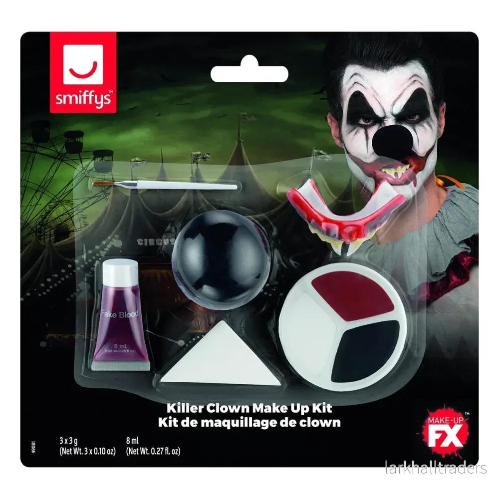 Sminkset, killer clown Smiffys Sminkset, killer clown Smiffys
