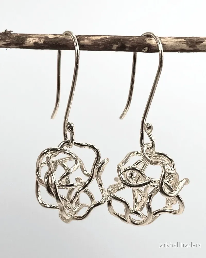 Handmade Silver Örhängen Tangle (liten)