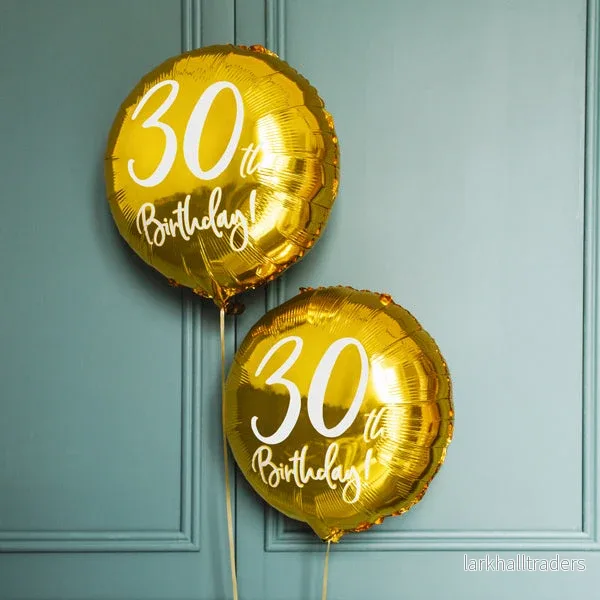 Folieballong, happy birthday 30th 45 cm - Bild 2