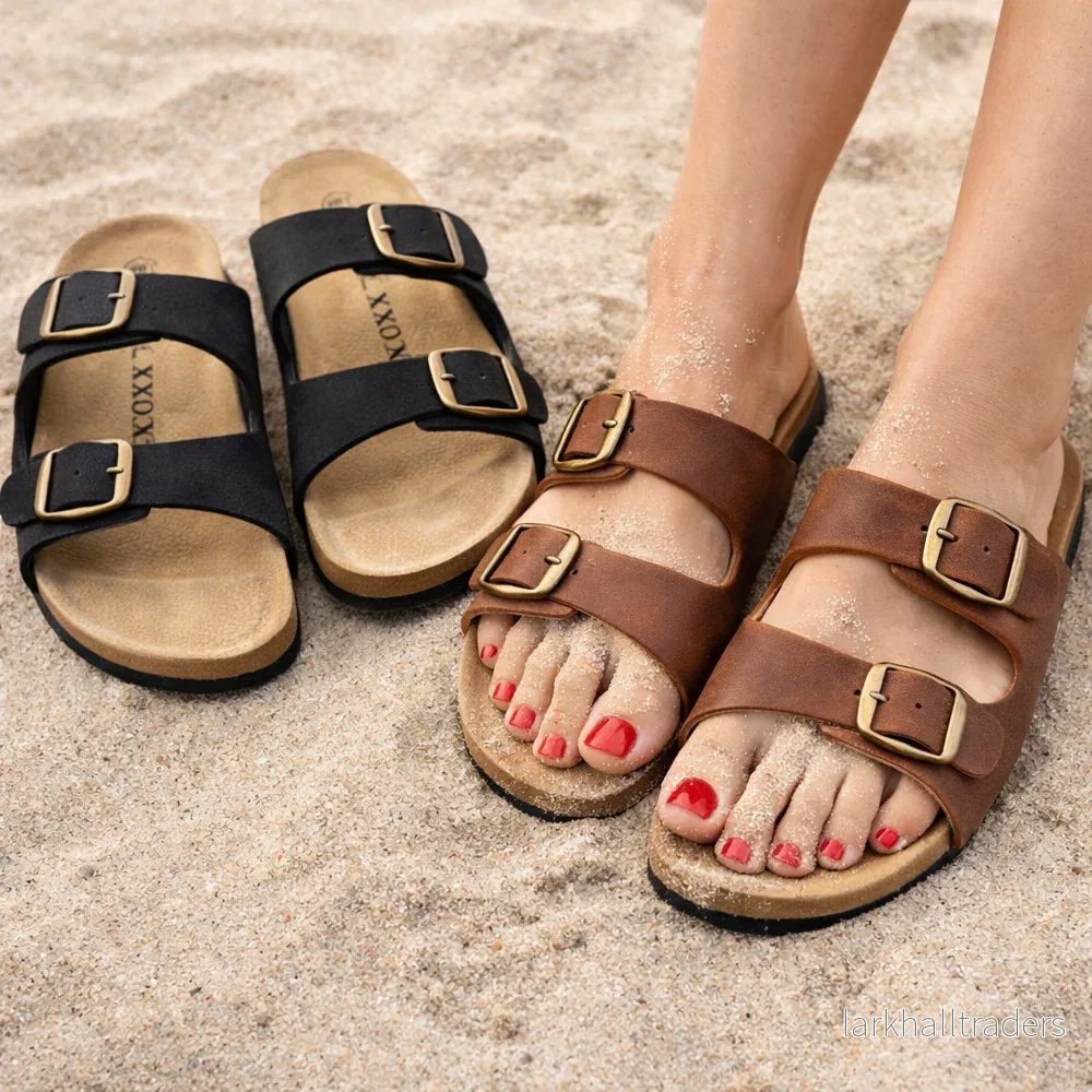 Klassiska Bio Sandaler i Läder med skålformad häl och tågrepp – bruna eller svarta – Klassiska Bio Sandaler i Läder med skålformad häl och tågrepp – bruna eller svarta –