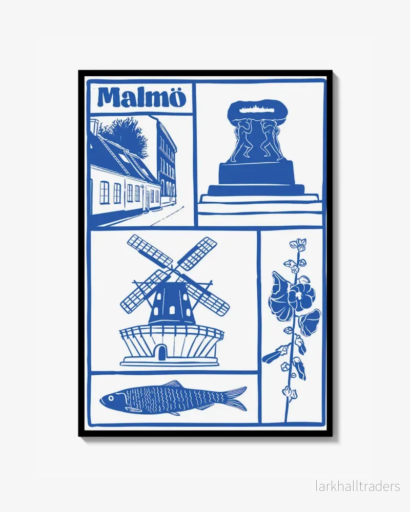 Malmö Blå Print Malmö Blå Print