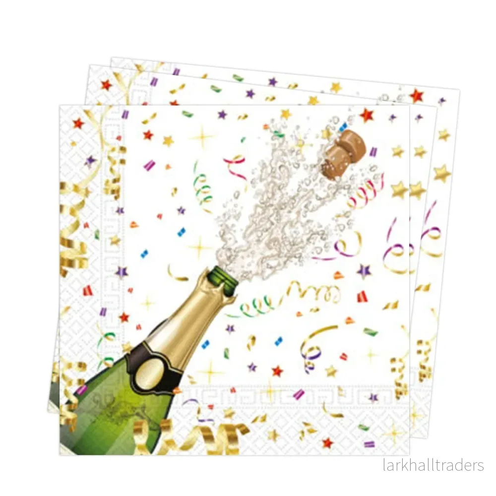 Servetter, champagne party 33×33 cm 20 st Servetter, champagne party 33×33 cm 20 st