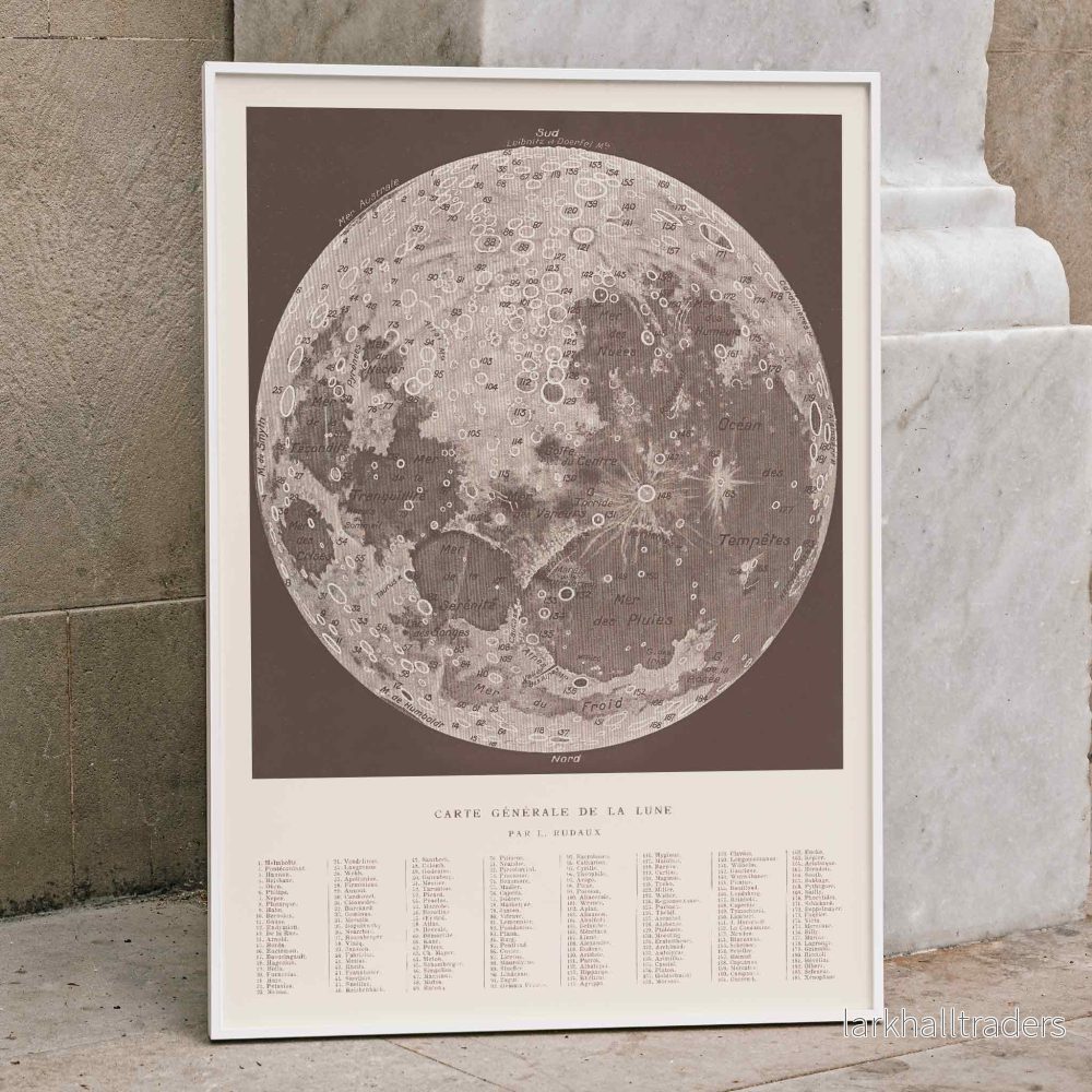 Översiktskarta över månen Poster