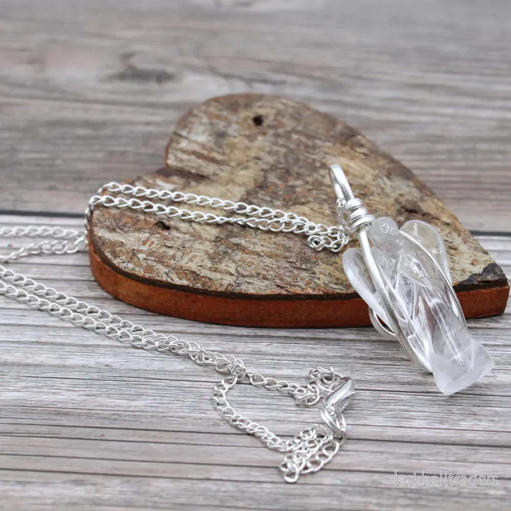Halsband med bergkristall – ängelhänge - Bild 2