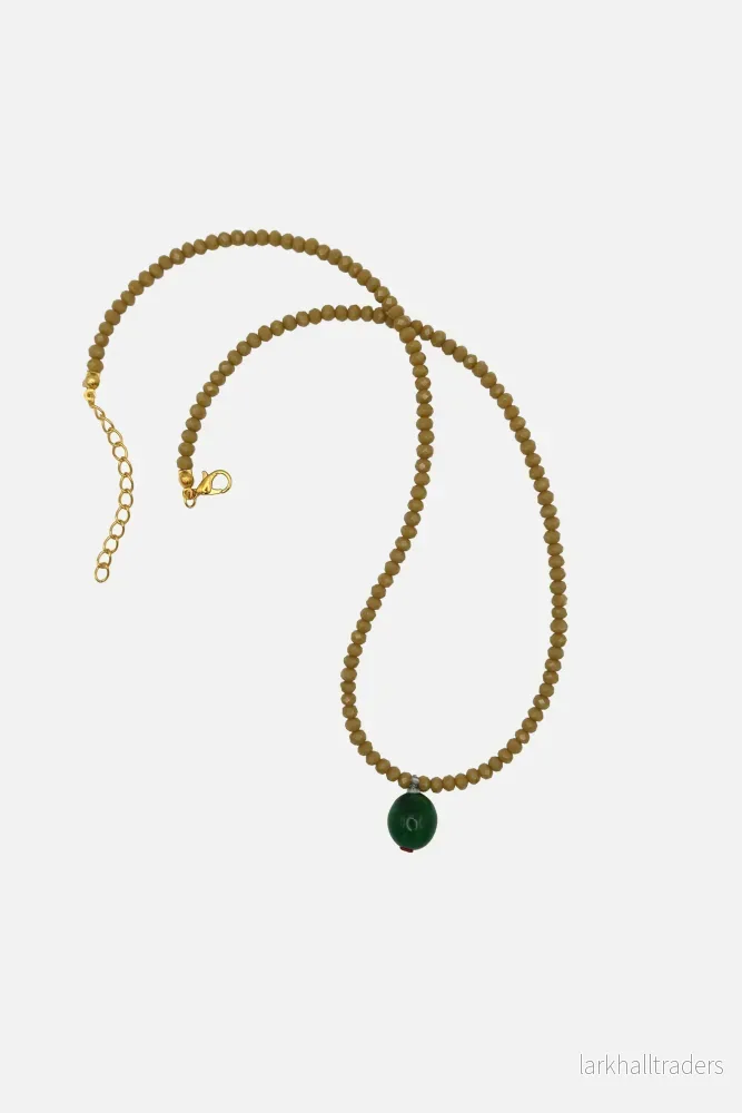 Olivgrönt och Brunt Pärlhalsband