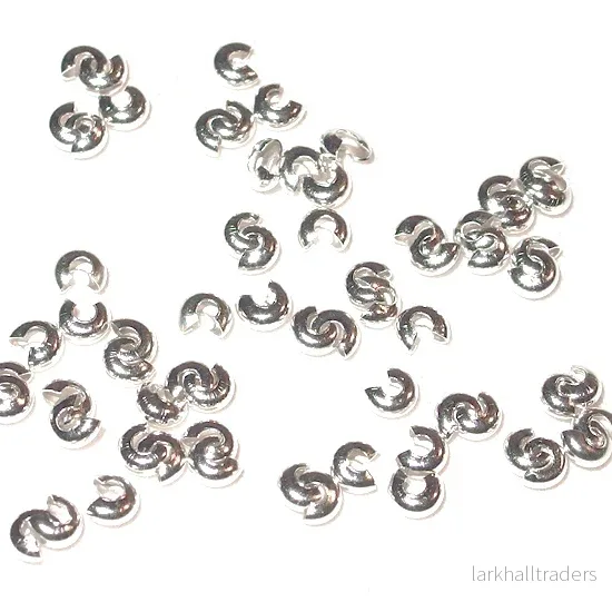 Gömmor, silver, 4mm, 50st Gömmor, silver, 4mm, 50st