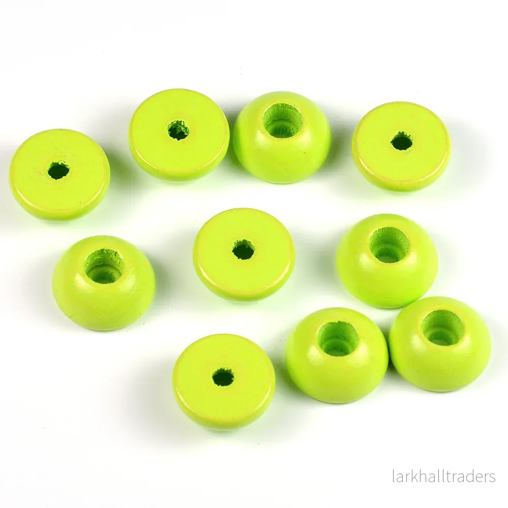Halvpärlor i trä, lime, 12st