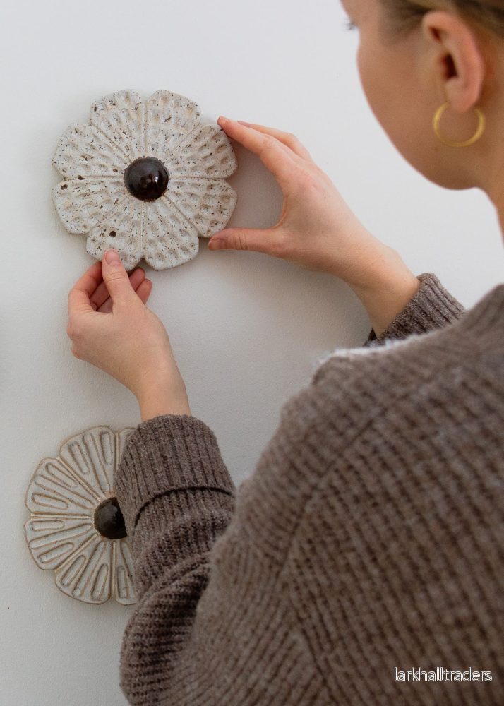 Blomster Väggskulptur Stor - Fläckig Creme - Bild 2