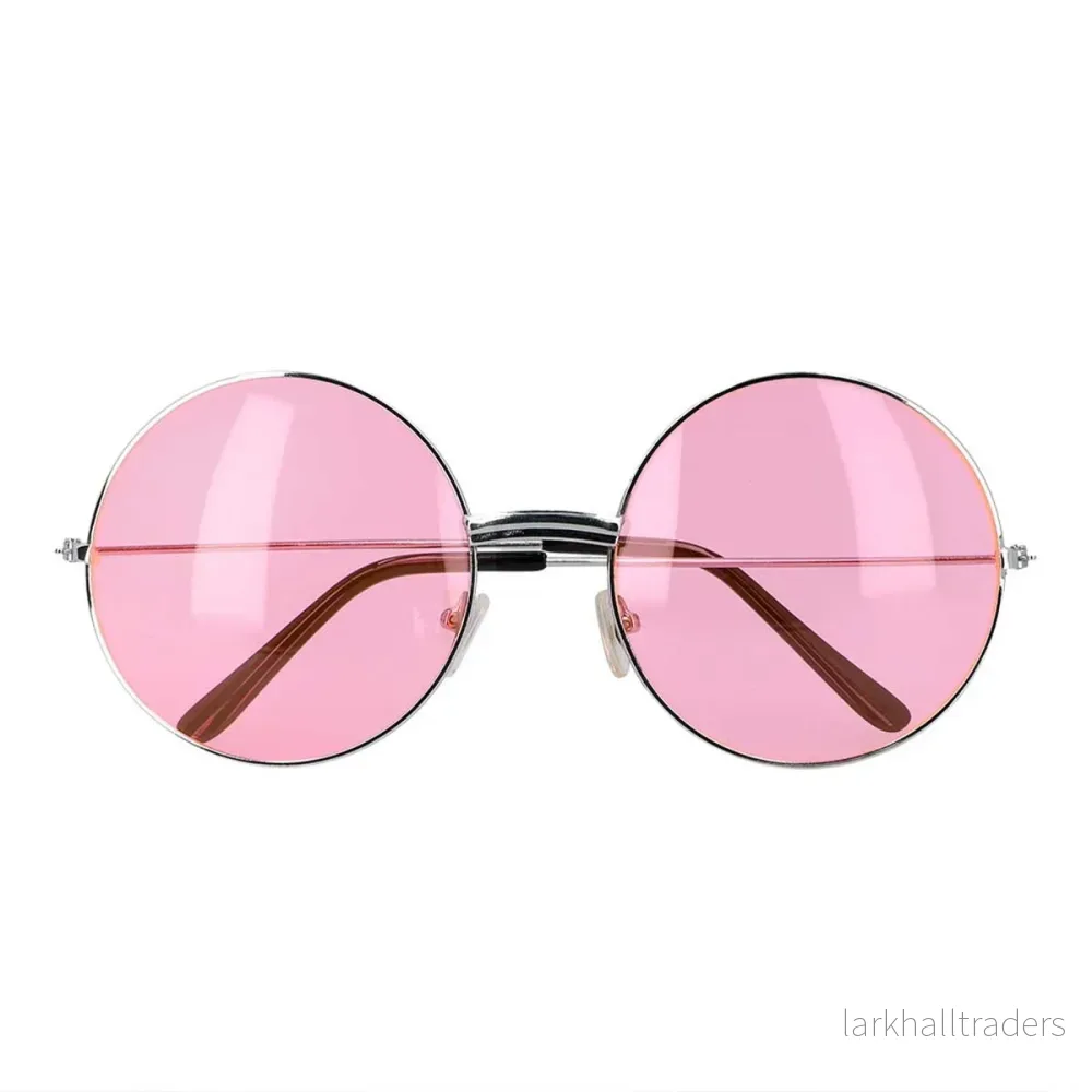 Solglasögon, runda rosa oversized Solglasögon, runda rosa oversized