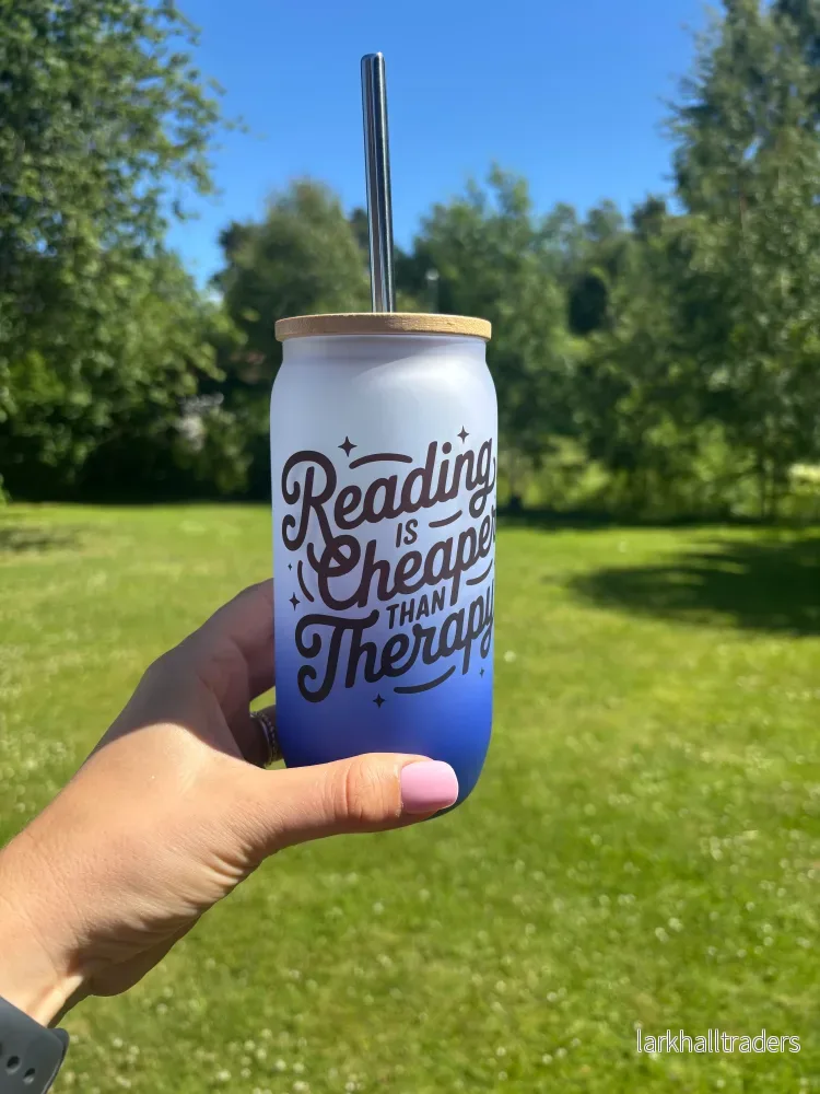 Frostat Glas - Reading is cheaper than therapy - Bild 2