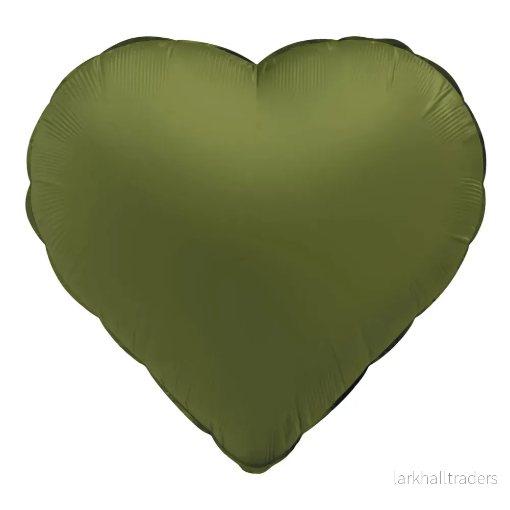 Folieballong, hjärta olive green 45 cm
