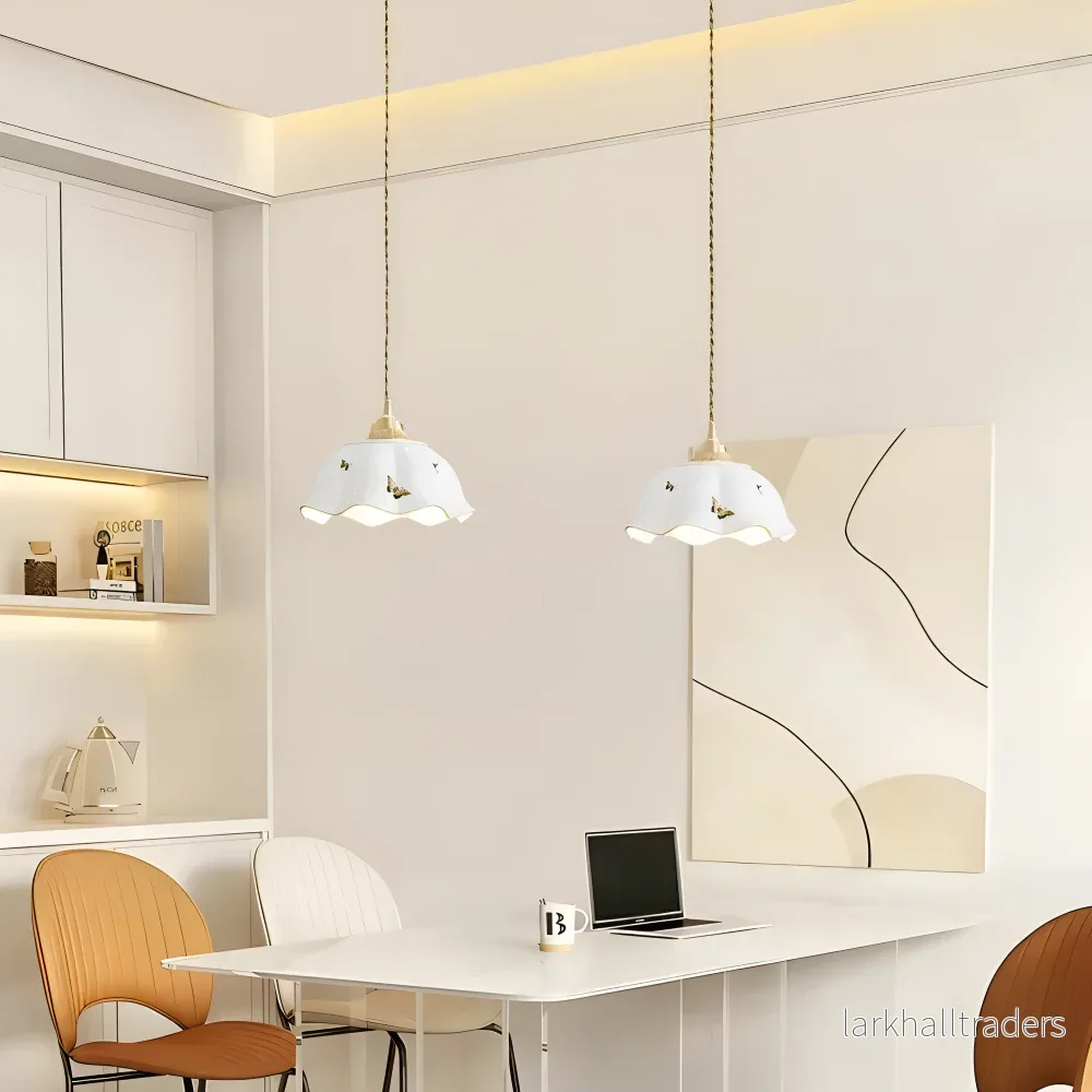 LumaPapillon – Keramisk Fjäril Taklampa med LED-belysning - Bild 3