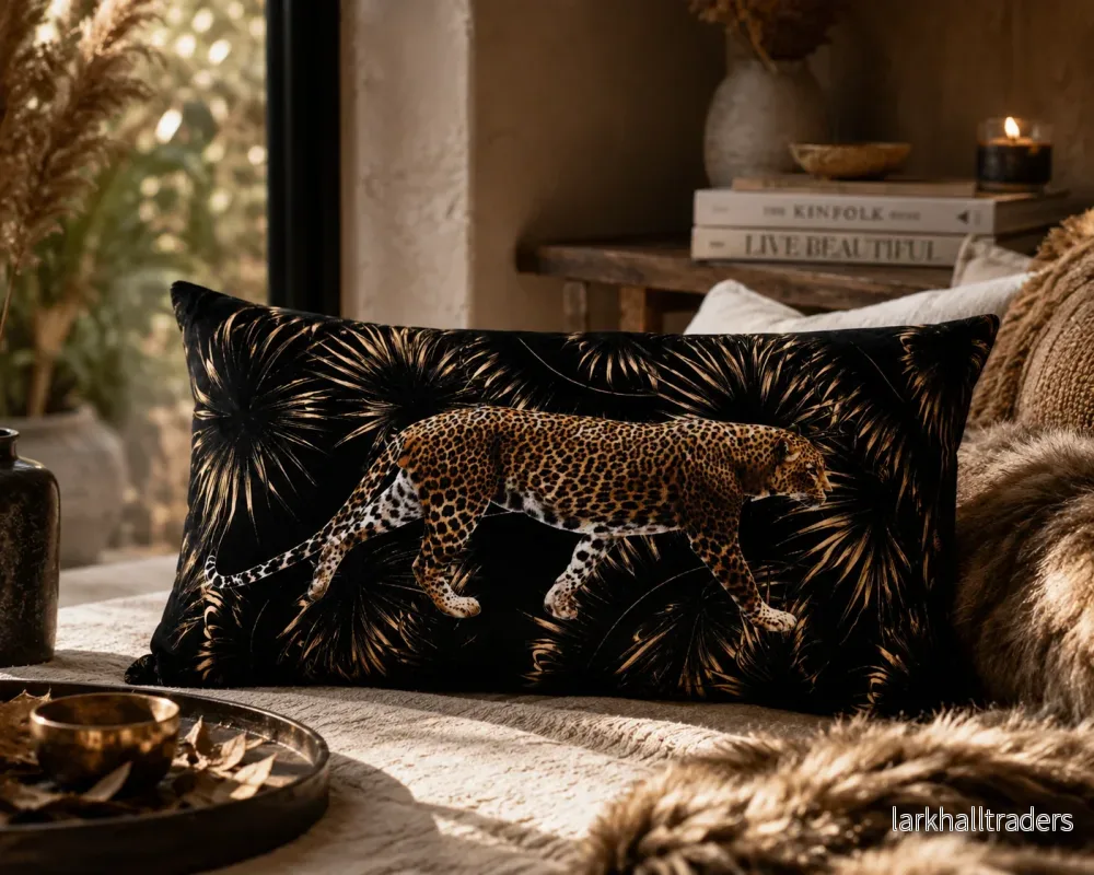 Kuddfodral Leopard Sammet 40 × 60 cm - Bild 3