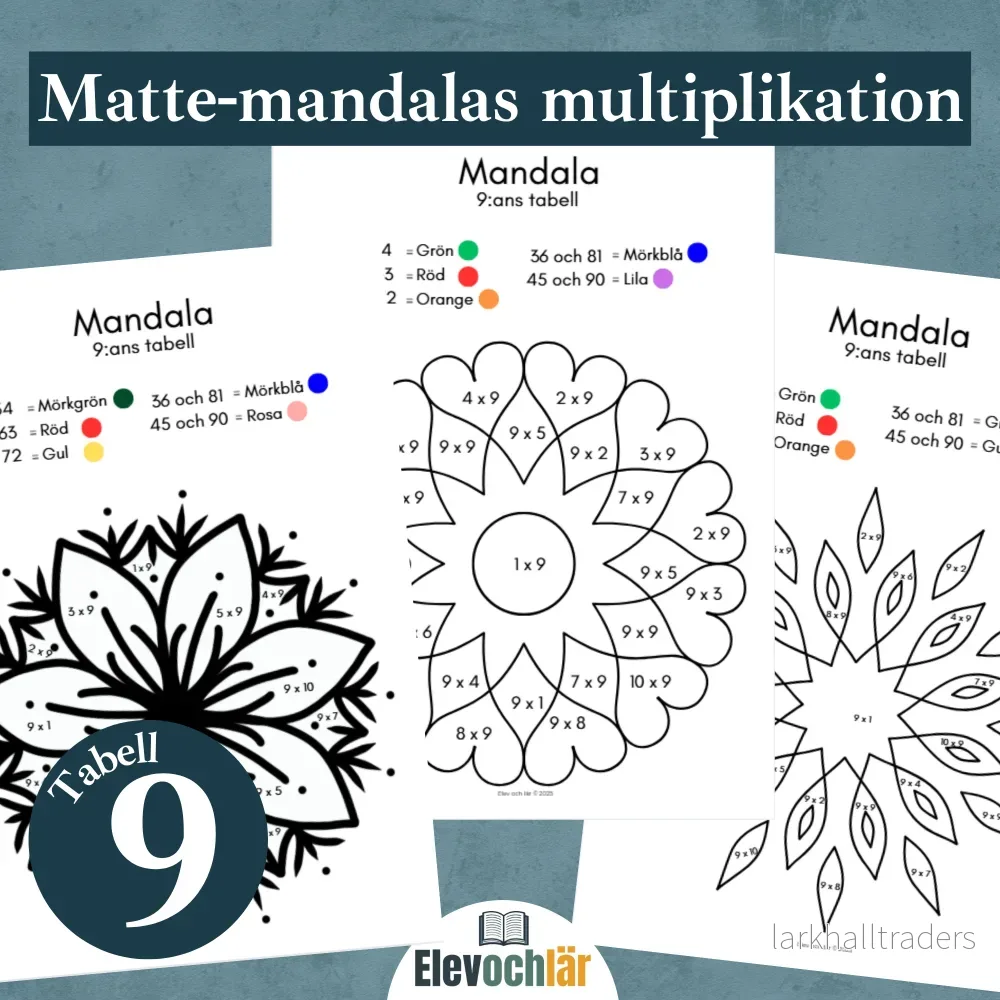 Matte-mandalas 9:ans multiplikationstabell - Bild 3