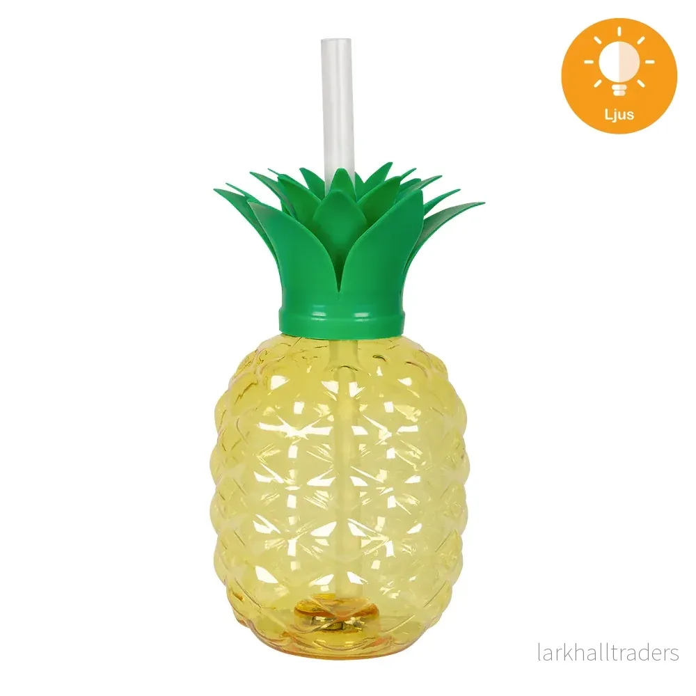 LED-drinkglas med sugrör, ananas 50 cl - Bild 2