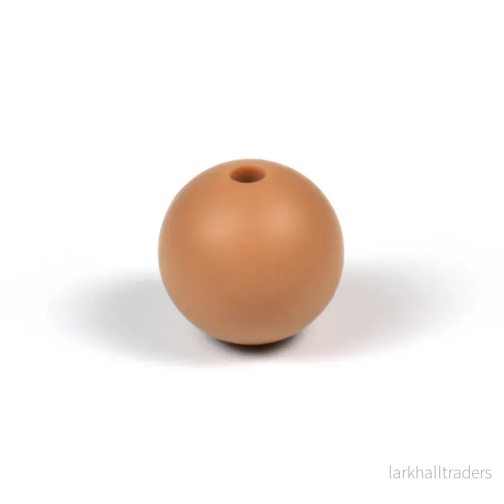 Silikonpärlor, nougat, 12mm