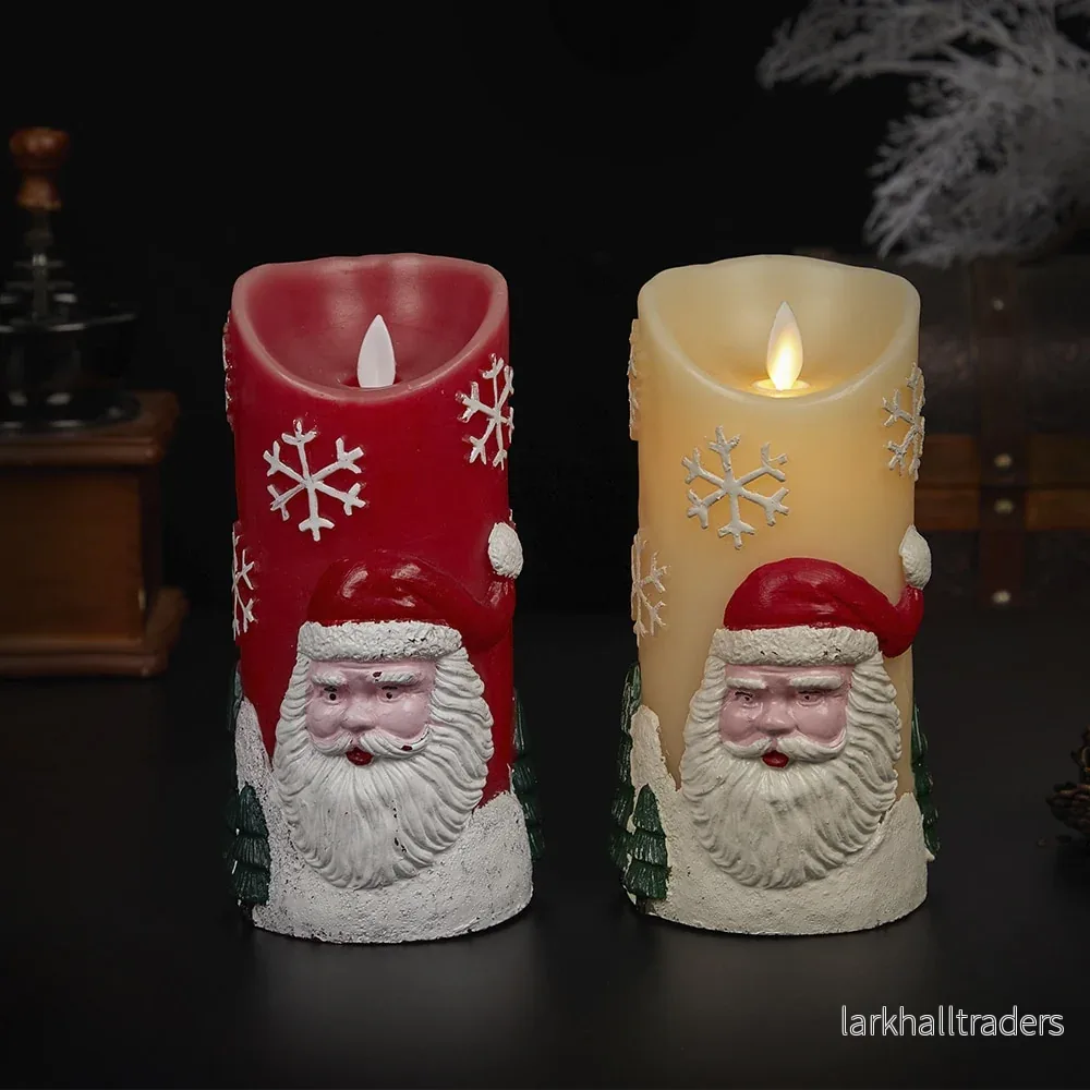 LED-ljusstake med julmotiv – Ø9 x 18 cm – (Röd eller Vit) LED-ljusstake med julmotiv – Ø9 x 18 cm – (Röd eller Vit)