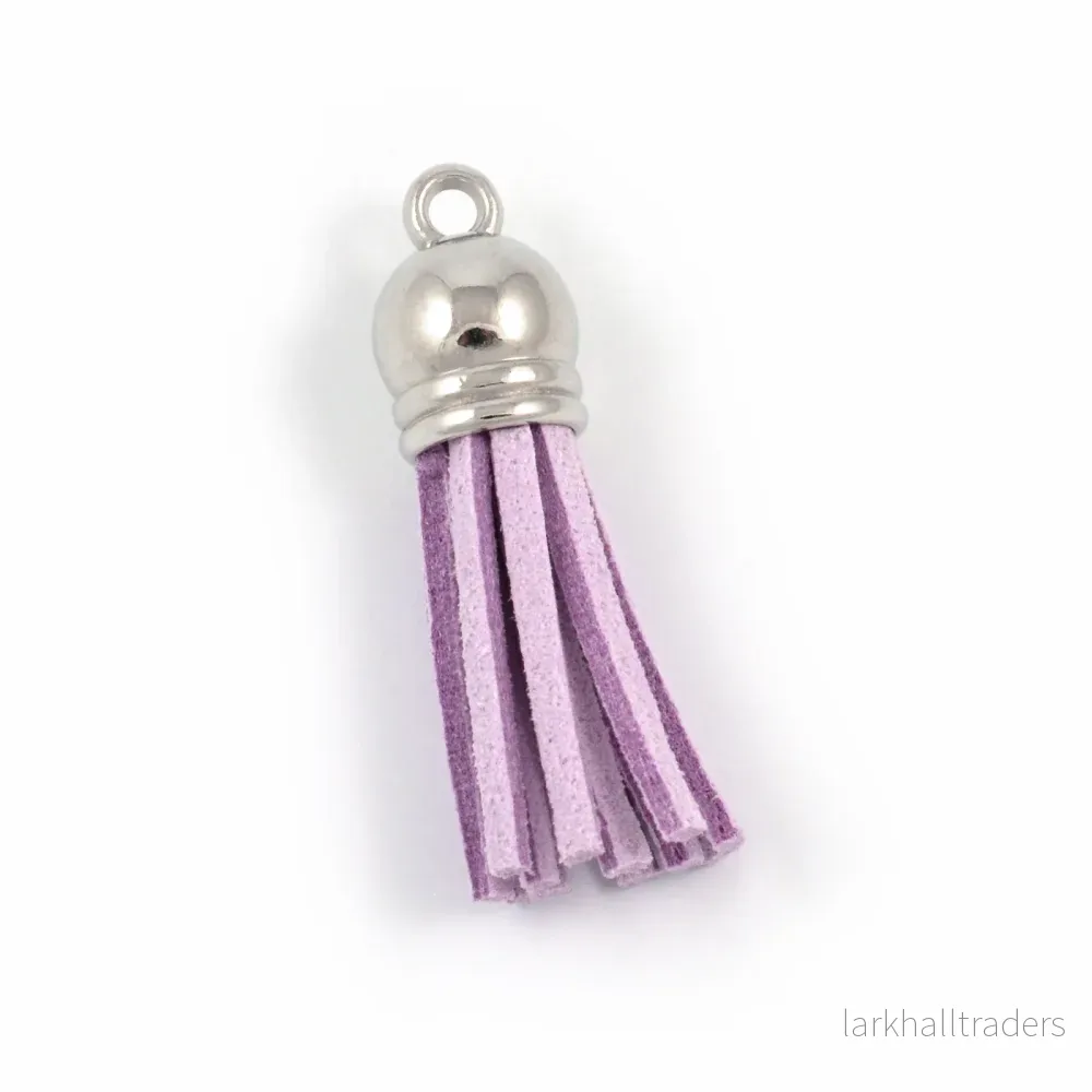 Liten tofs i mockaimitation, lavendel