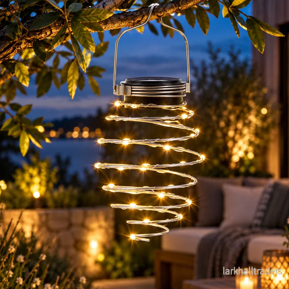 Solar Spiral Hänglampa – 16 LED med Varmt Ljus
