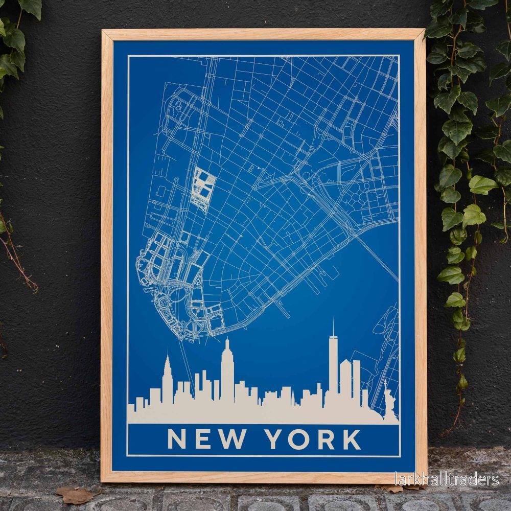 New York minimalistisk karta Poster