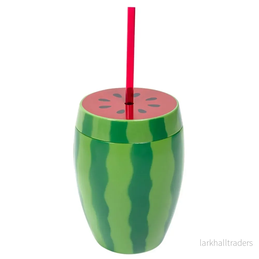 Drinkglas med sugrör, melon 900 ml Drinkglas med sugrör, melon 900 ml