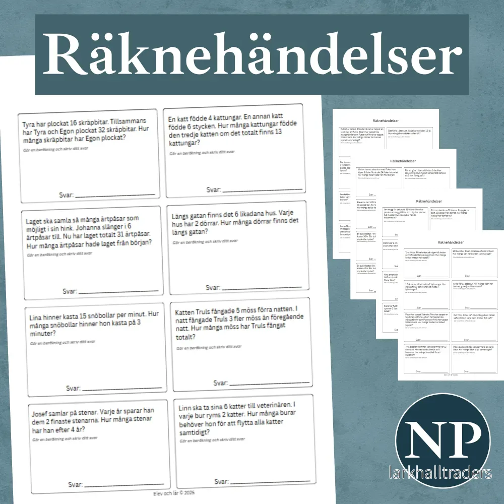Räknehändelser 5 sidor – inför Nationella Proven Räknehändelser 5 sidor – inför Nationella Proven