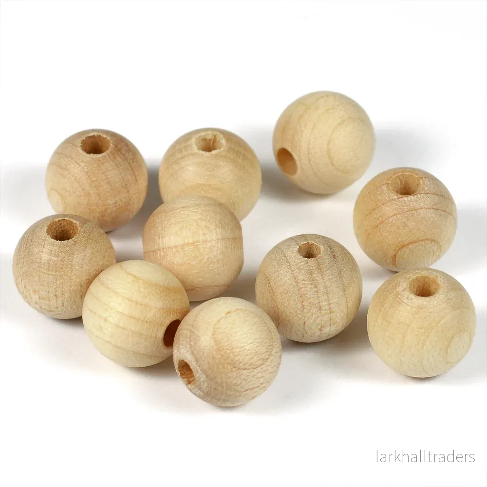 Träpärlor, 12mm, obehandlade, 35st Träpärlor, 12mm, obehandlade, 35st