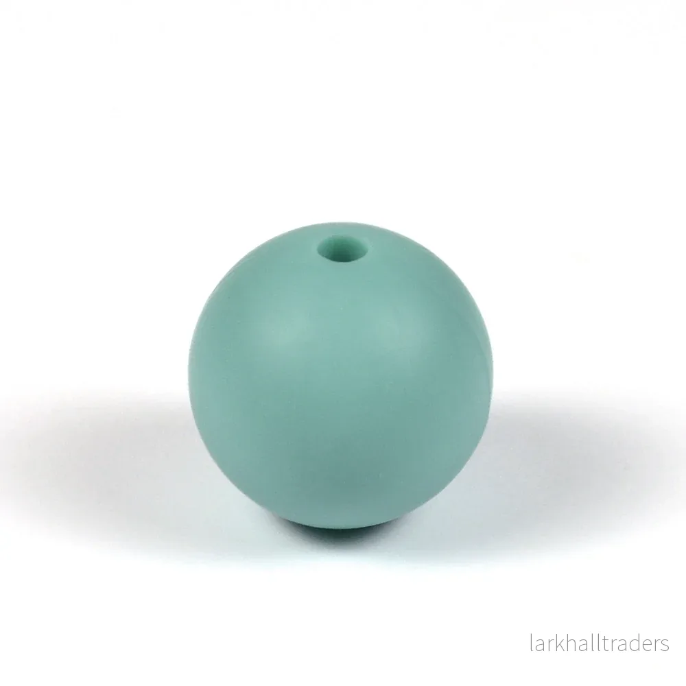 Silikonpärlor, misty blue, 15mm
