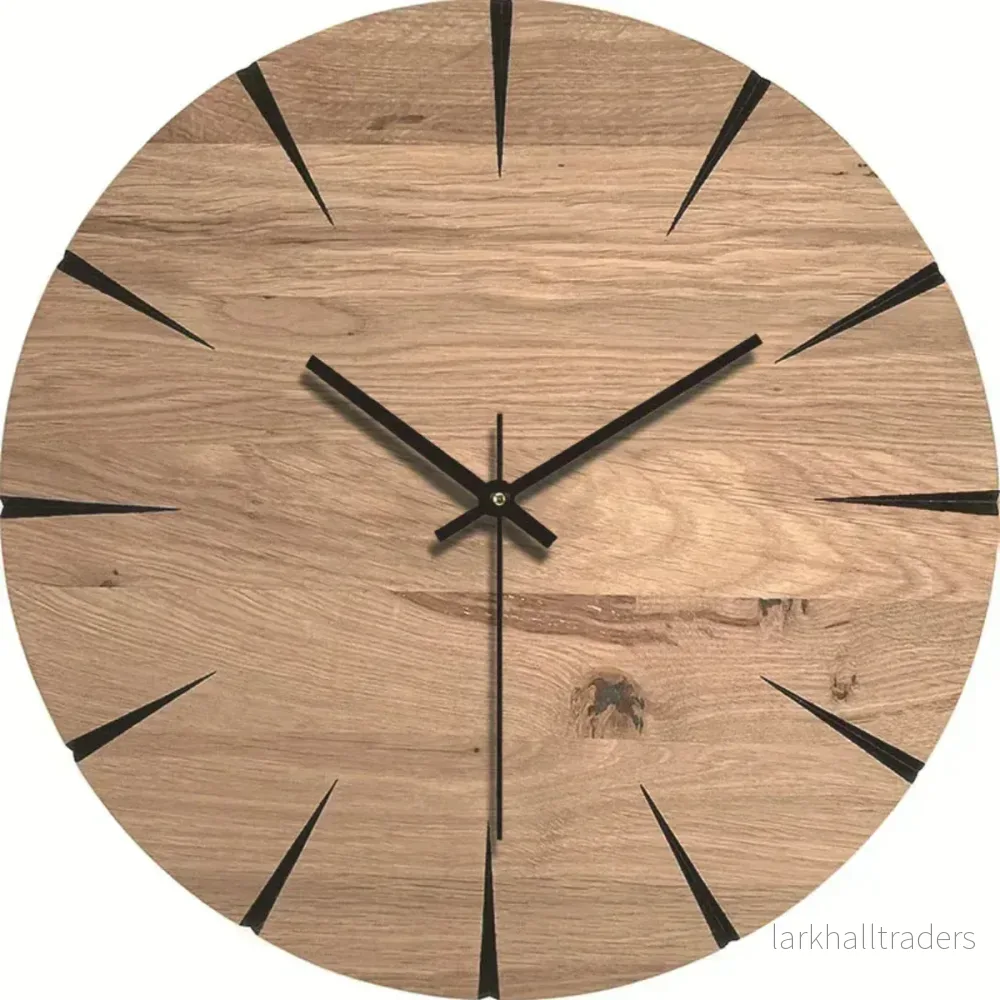 Tyst & Elegant Väggklocka – Modern Design med Träeffekt - Bild 3