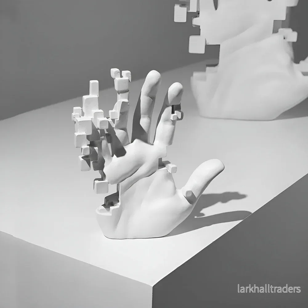PixelPalm – Abstrakt Mosaik Handfigur i Resin PixelPalm – Abstrakt Mosaik Handfigur i Resin