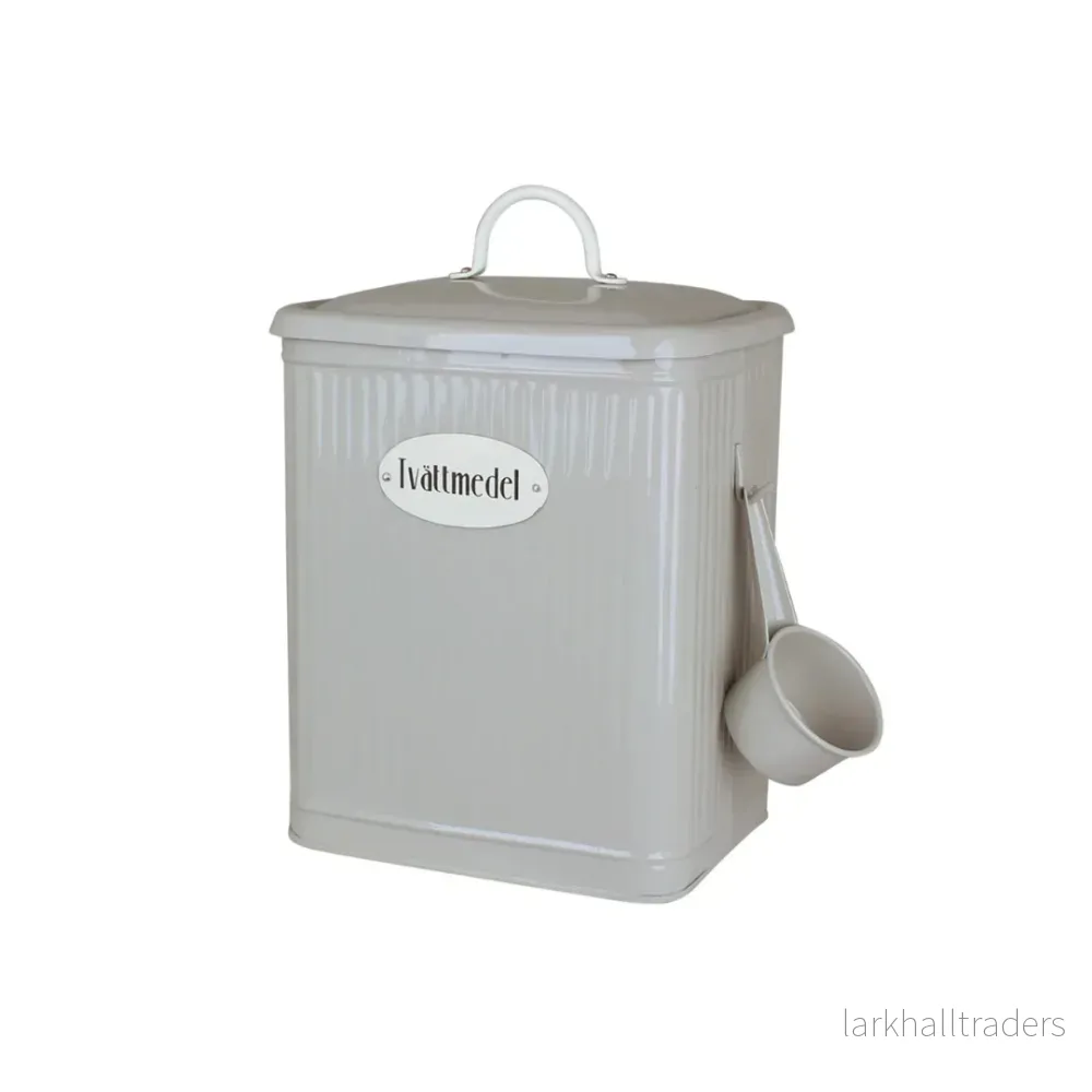 Plåtburk Hugo Tvättmedel Beige - Bild 2