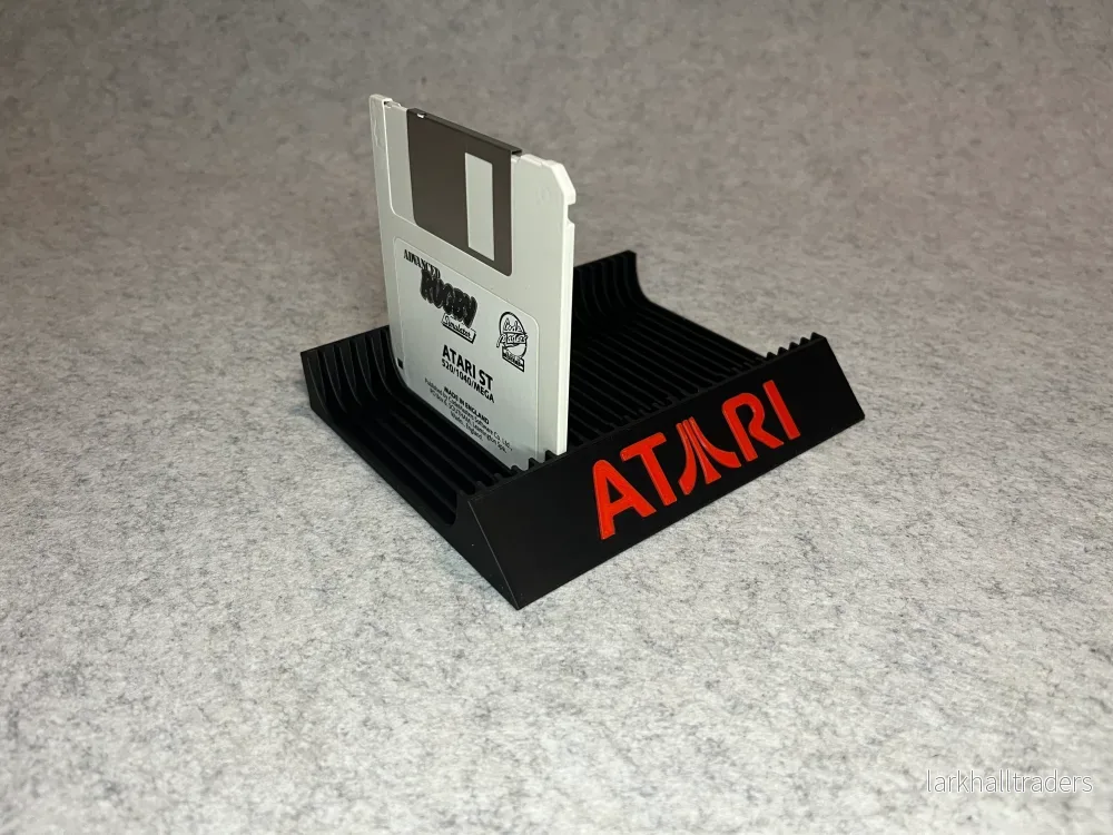 Spelställ för 25 Atari ST-disketter (3,5″) med Atari-loggan