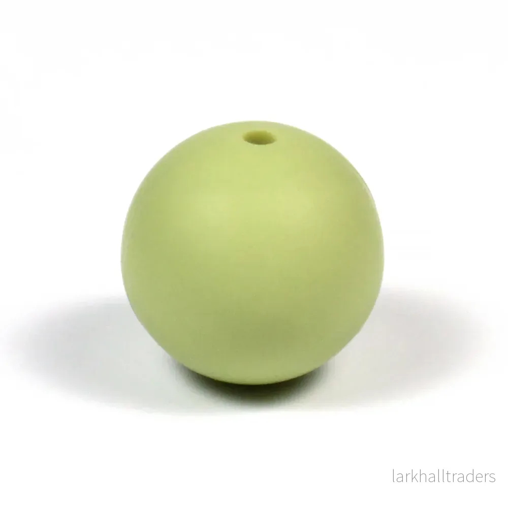 Silikonpärlor, pistagegrön, 19mm
