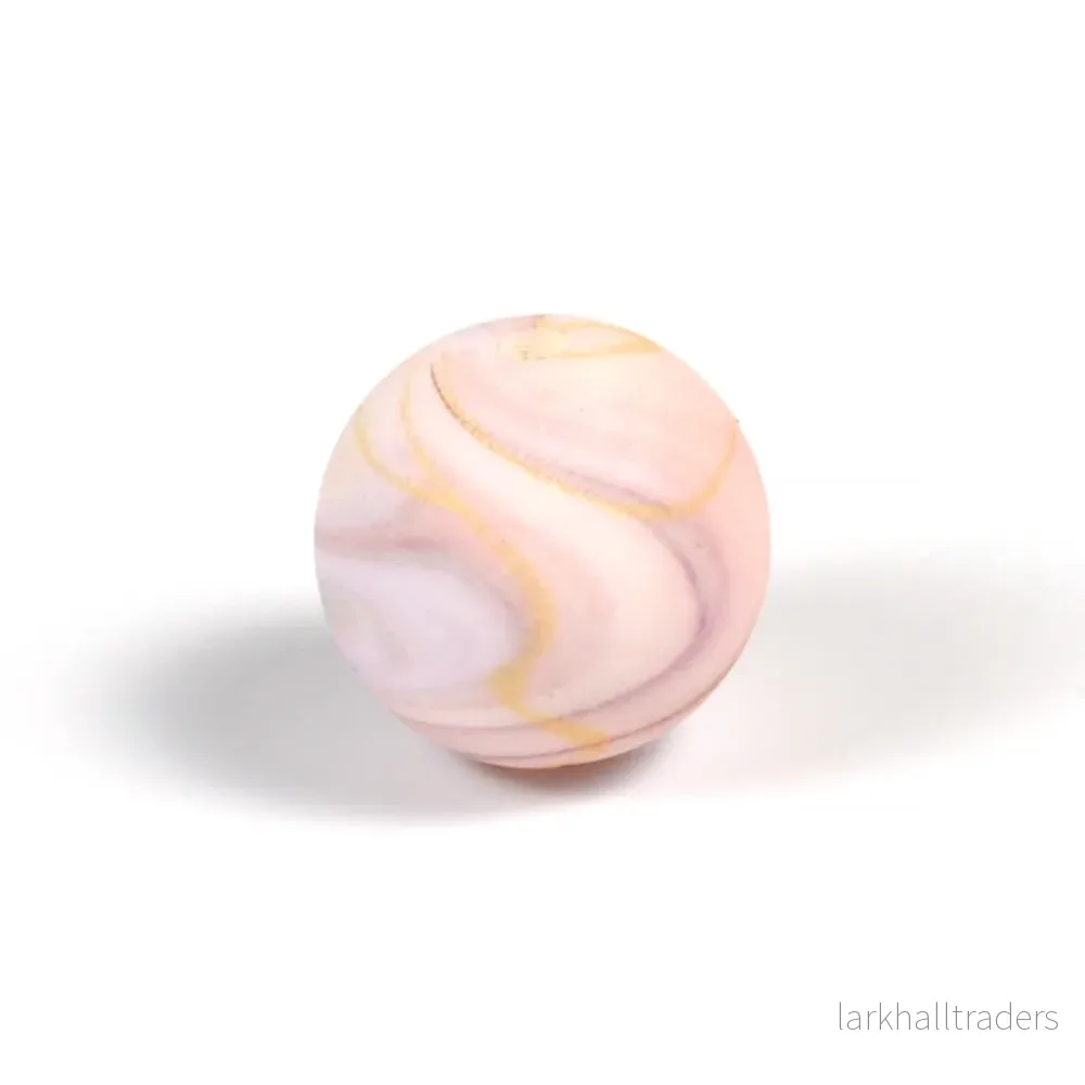 Silikonpärlor, pastell-guld, 15mm