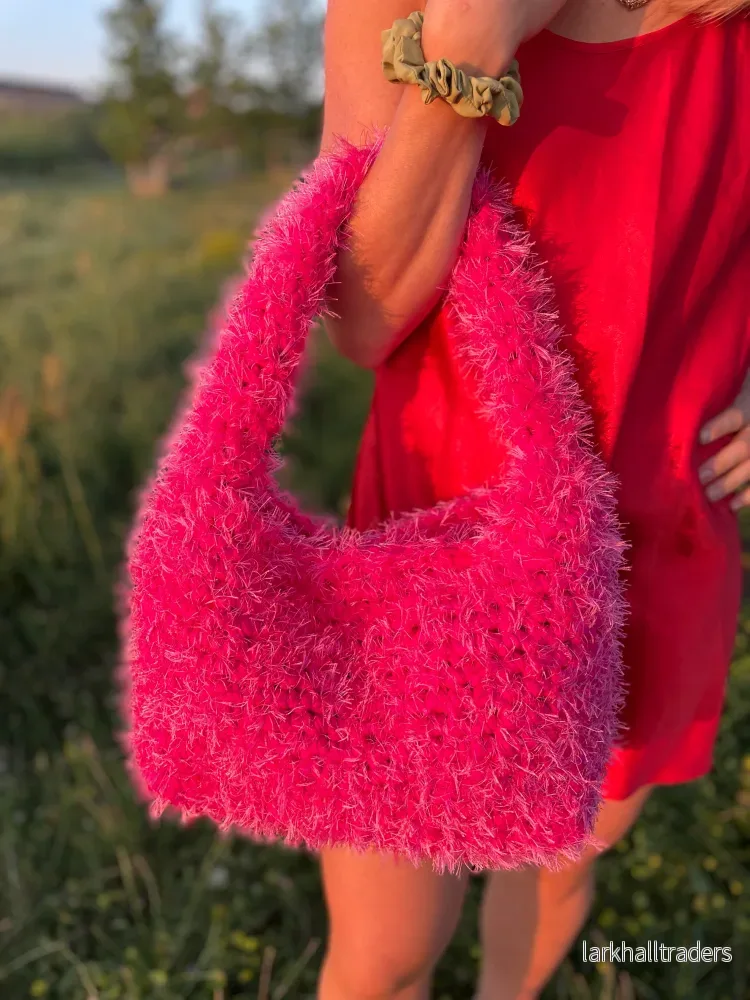 Stor Fluffig Virkad Väskmönster - CROHINI LIINA Bag - Bild 2