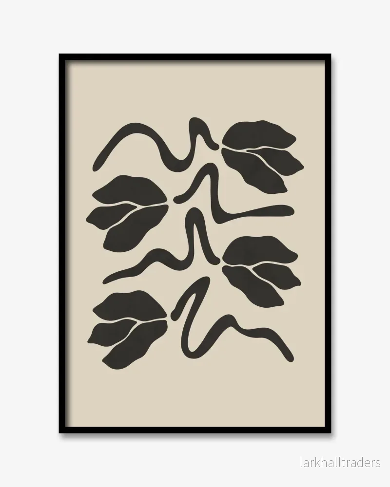 abstract tulips – beige och svart Print abstract tulips – beige och svart Print