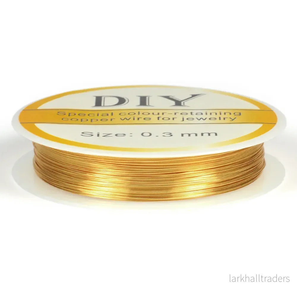 Koppartråd, guld, 0,3mm, 15m