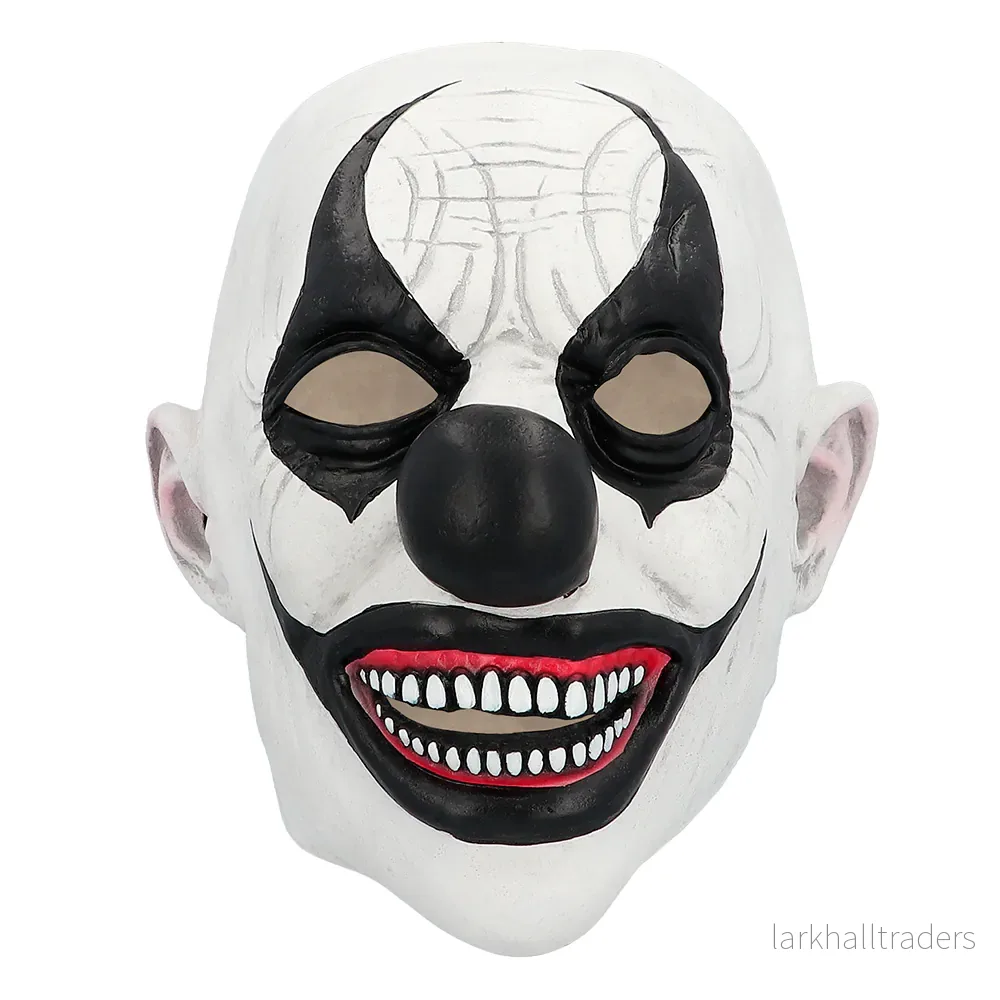 Latexmask, Evil clown svart/vit - Bild 2